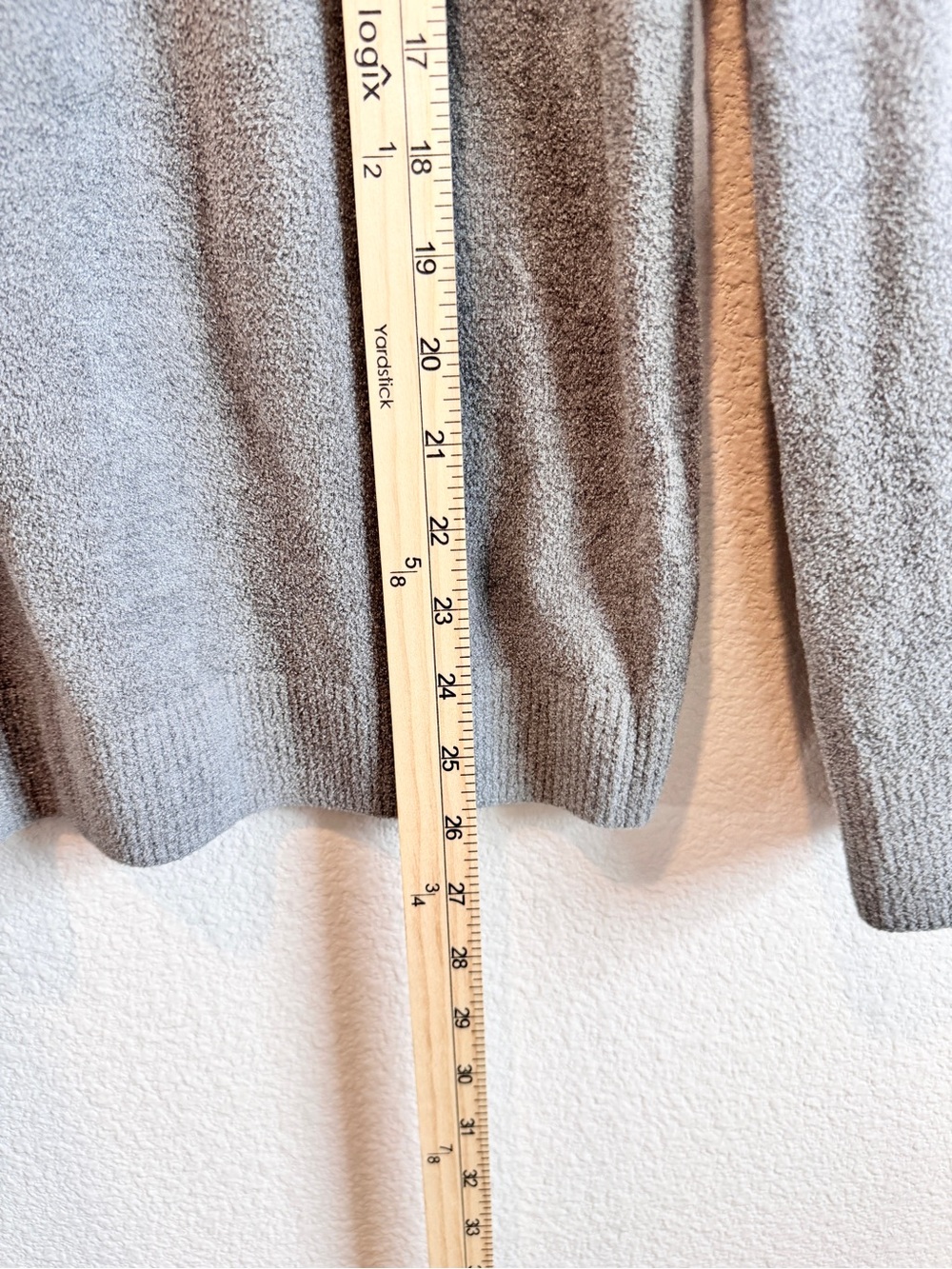 Barefoot Dreams Cozy Chic Luxe Soft Knit Sweater Lounge Minimalist Gray L F92 - Picture 7 of 9